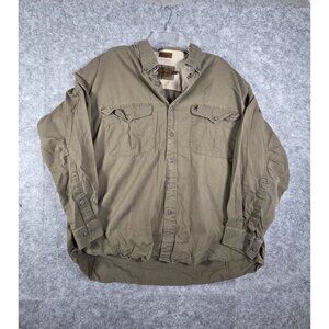 Browning Men's Button Up Casual Shirt Jacket Olive Size 2XL Big & Tall Gorpcore